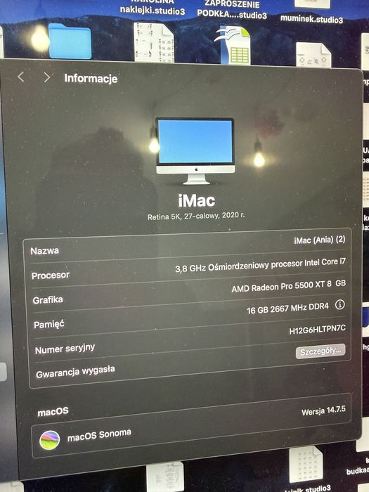 Komputer Apple iMac 27” Retina 5K 1T SSD 2021