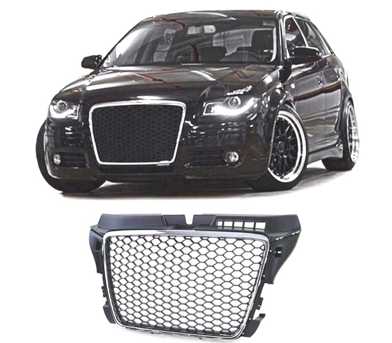 GRELHA AUDI A3 8P 08-12 PRETO CROMADO LOOK RS3