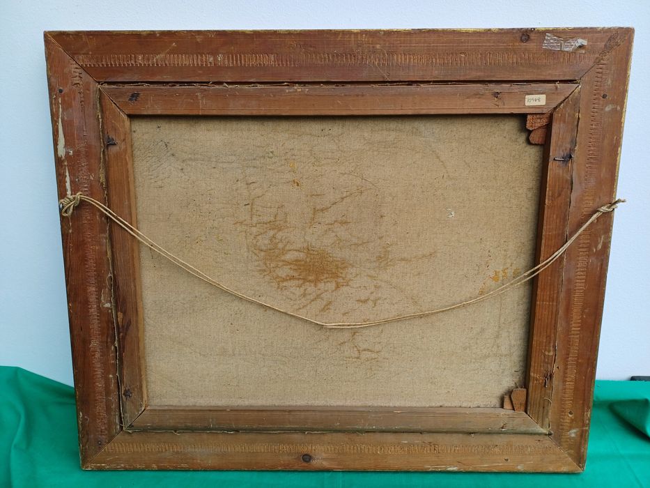 Stary obraz na płótnie sygnowany  .