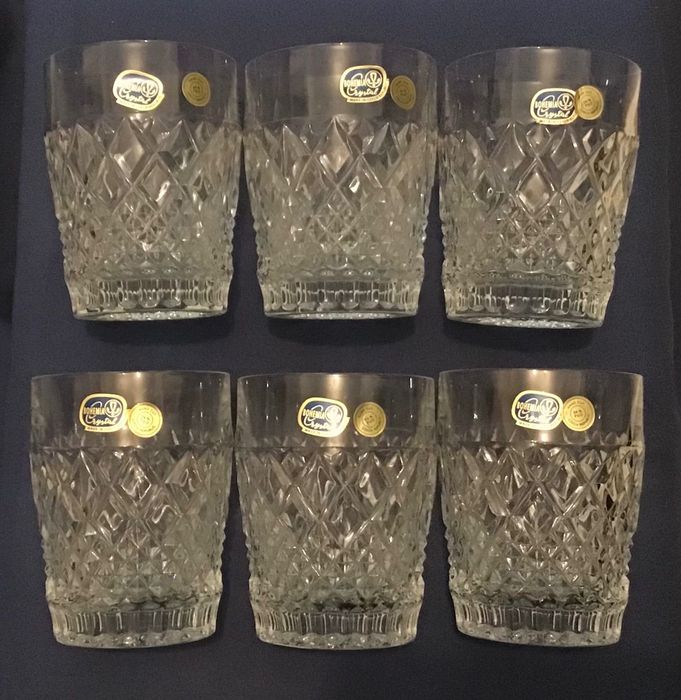 Conjunto Garrafa e copos em cristal Bohemia