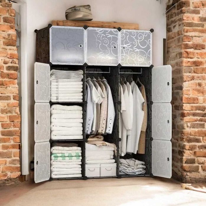 Пластикова шафа 12 секцій складна виглядає стильно