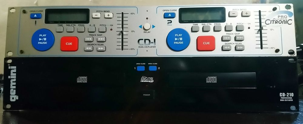 Dual Cd Players: Numark CDN-34, Citronic CD-I & Gemini CD210