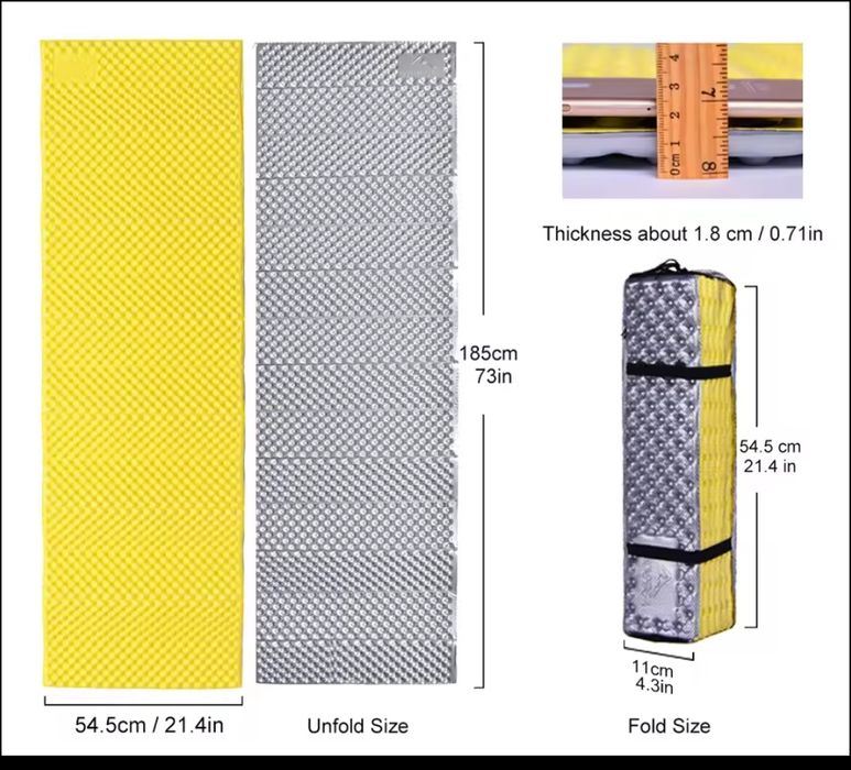 Каремат/коврик складний і надувний