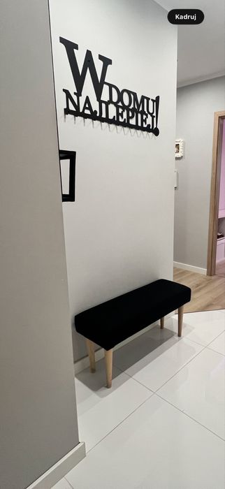 Ławka tapicerowana drewniane nogi