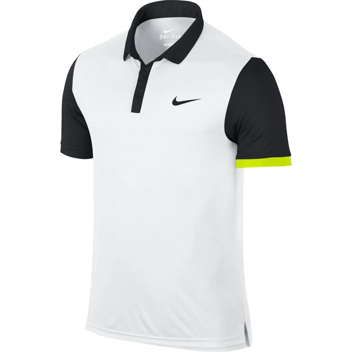 Nike Mens Advantage Polo - White/Black/Volt