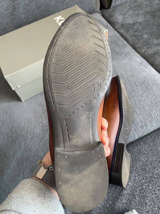 Brązowe półbuty wizytowe skórzane, polski producent, 42