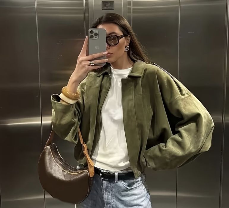 Куртка бомпер замш на підкладці