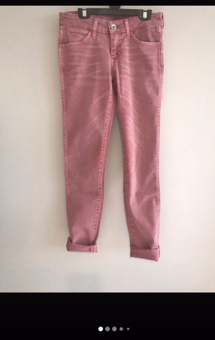 Jeansy damskie wrangler Molly w26 l32 waskie skinny koralowe