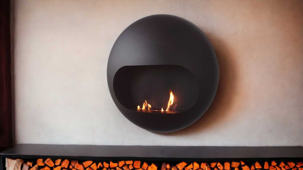 Biokominek ścienny industrialny