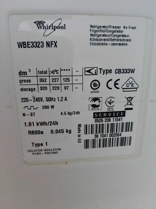 Холодильник Whirlpool WBE 3323 NFX (No Frost) б/у - ТОРГ