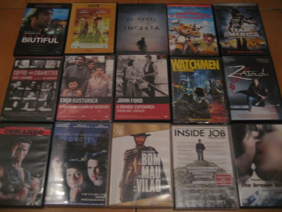 Dezenas de DVDs de filmes de todos os géneros (F-O)