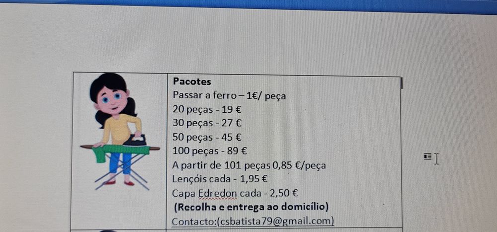Passar a ferro com recolha/entrega