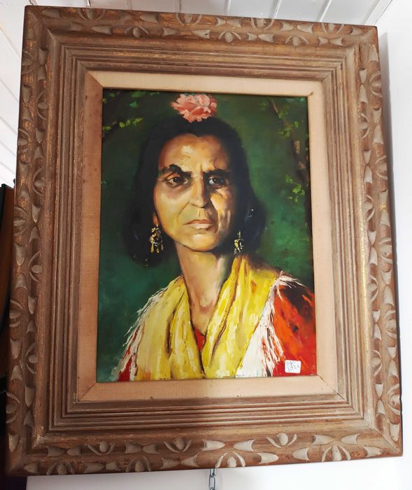 Quadro Óleo Sobre Tela Mulher