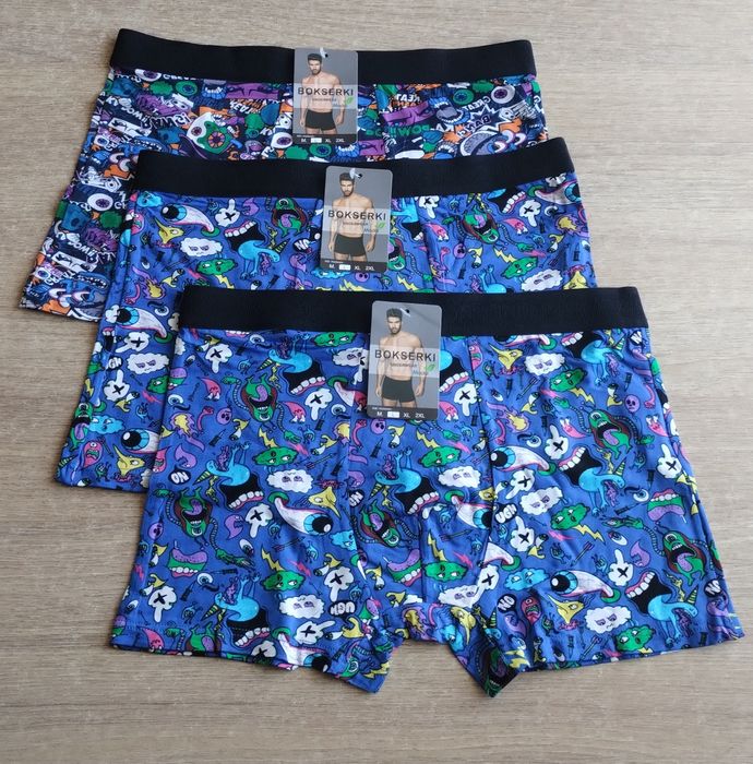 3×męskie bokserki L kolorowe