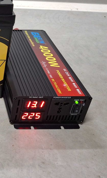 Przetwornica Pełny Sinus 12v/230v 4000W EASUN falownik, Akumulator LifePo4