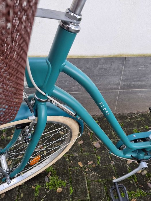 Bicicleta de cidade ELOPS 520 QUADRO BAIXO verde cedro