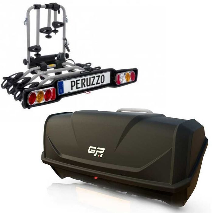 Zestaw Kufer GP BOX + Platforma Rowerowa Peruzzo PARMA na 4 Rowery