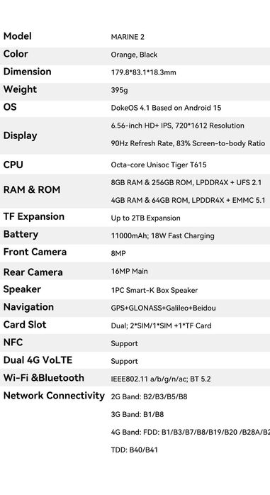 BLACKVIEW OSCAL MARINE 2, 24/256Gb, 11000мАч, Gemini AI 2.0, ИИ, NFC