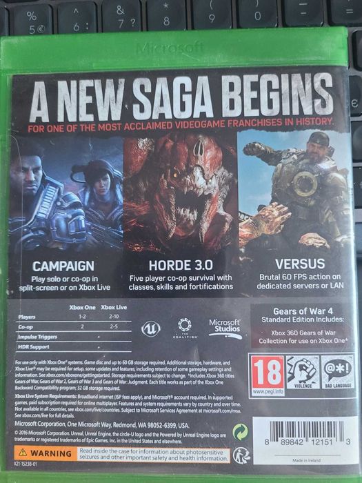 Продам Gears of war 4 xbox one/ series X