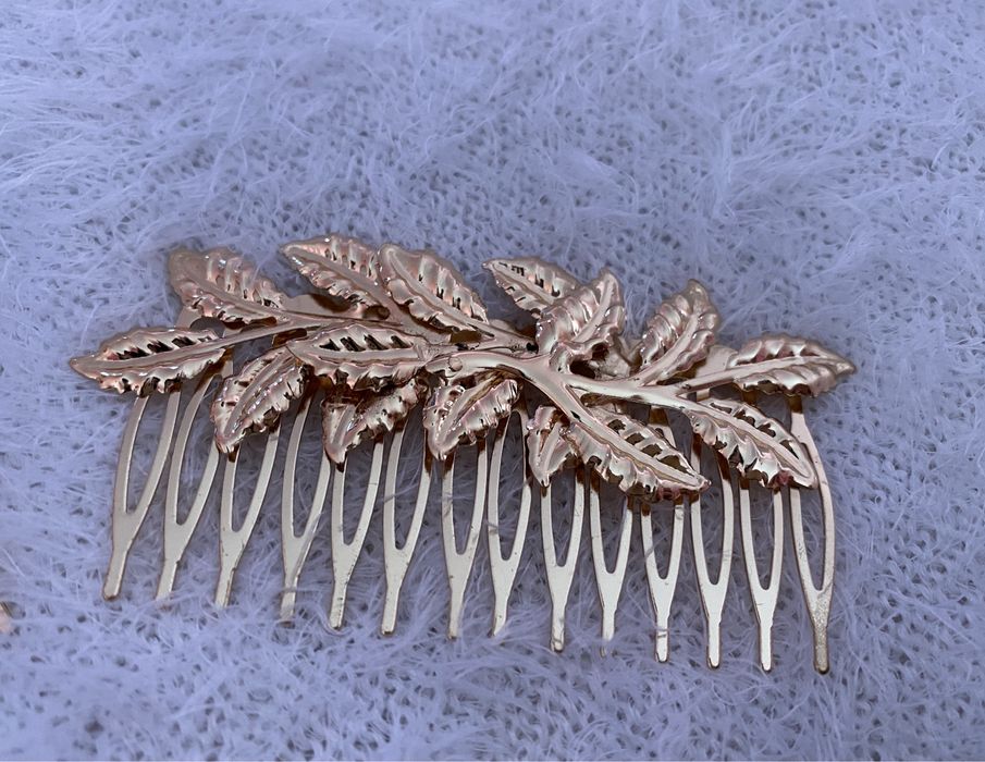 Travessão de cabelo folhas douradas - estilo deusa grega