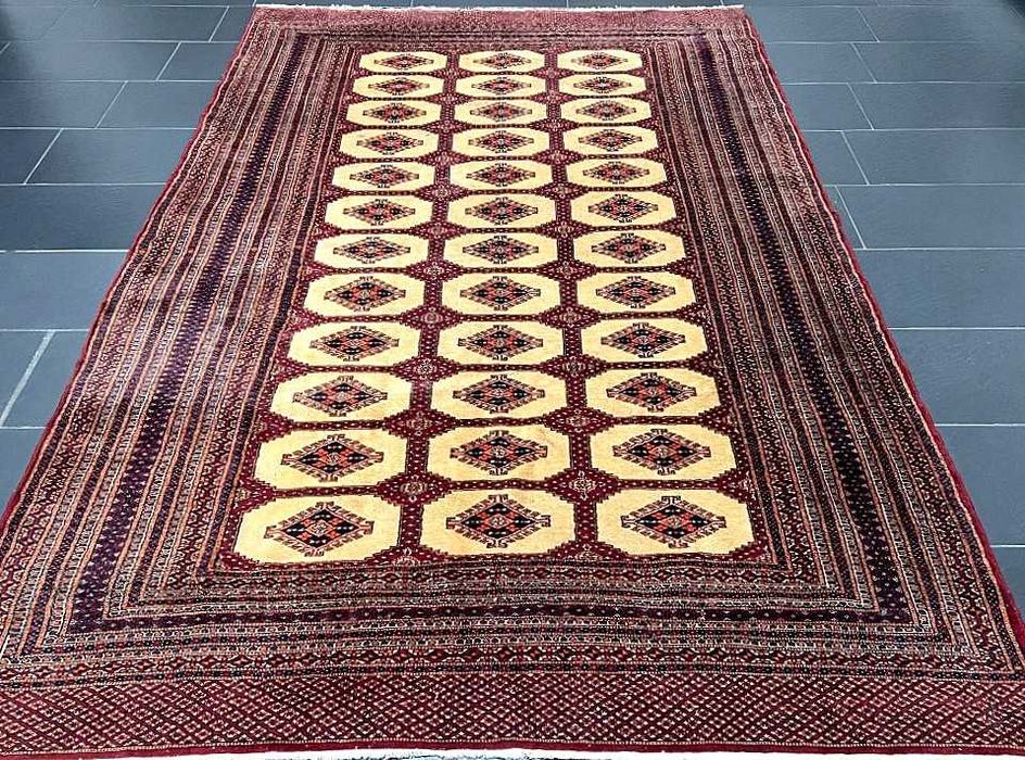 Tapete BOCHARA Paquistanês em lã, 280cm x 190cm (PERFEITO - COMO NOVO)