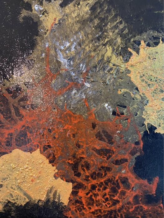 Telas pintadas a mao em acrilico