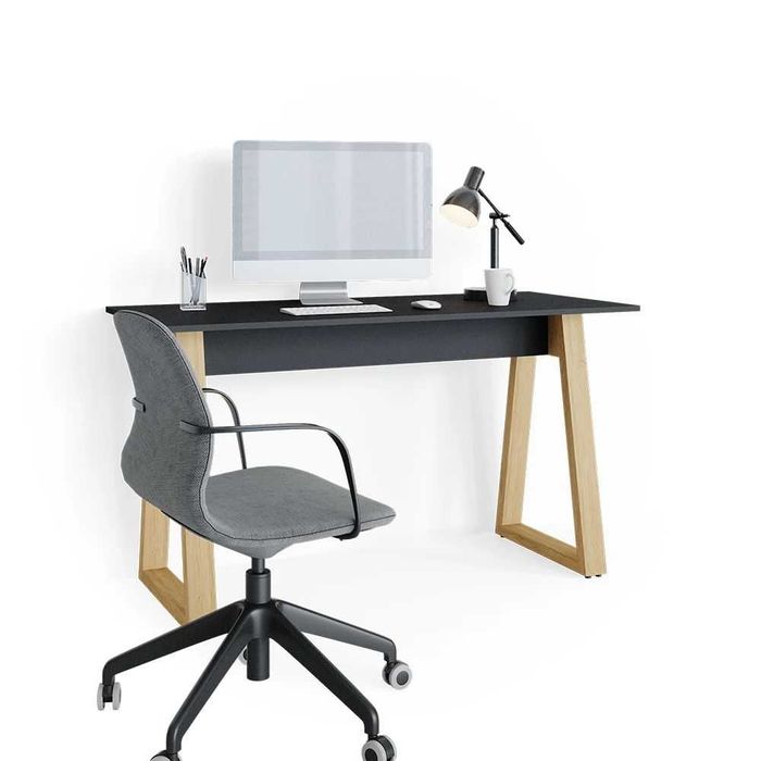 Biurko, toaletka, antracyt/biały stolik loft DaMaOutlet.pl