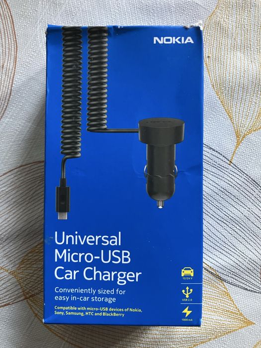 Ładowarka do telefonu Nokia, samochodowa, micro USB