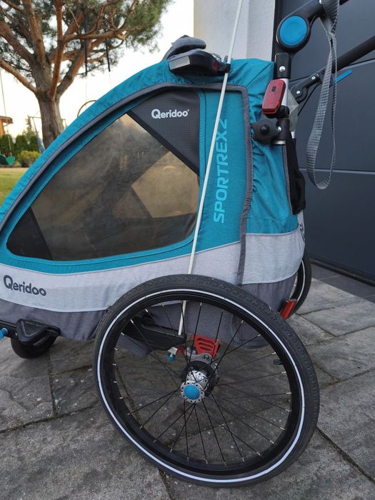 Przyczepka rowerowa Querido Sportex 2 dla dwójki dzieci Podwójna