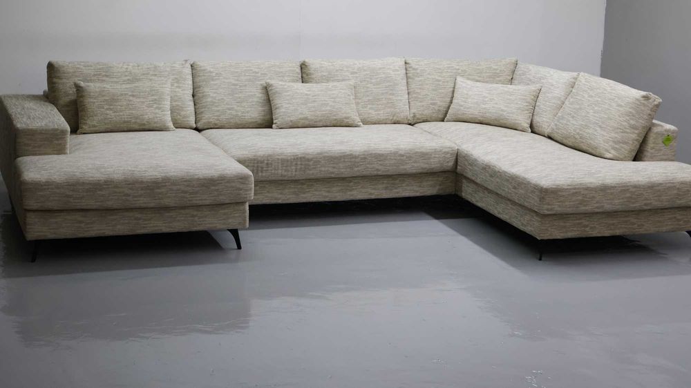 TDJ Nowy wieli narożnik U beżowa tkanina rogówka kanapa boucle sofa