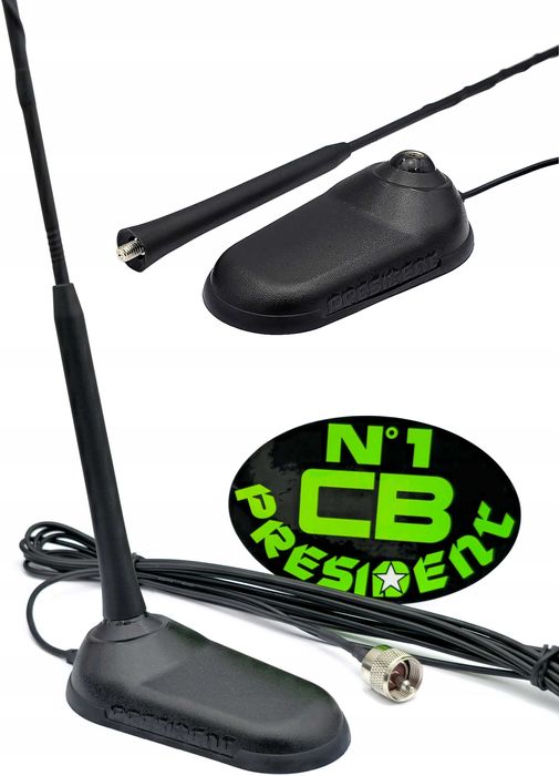 Antena CB President Virginia F helikalna magnesowa bez strojenia Monta