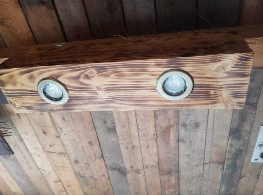 belka sosnowa oświetlenie lampa wisząca loft nowa