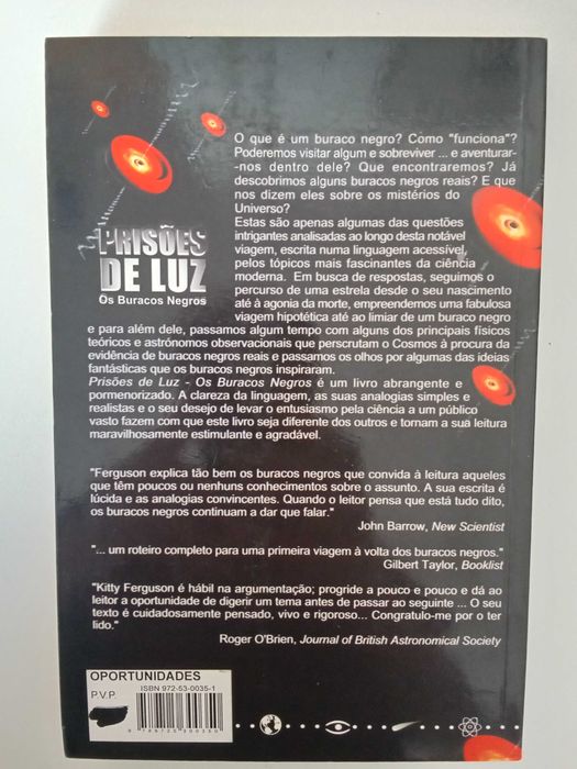 Prisões de luz, os buracos negros - Kitty Ferguson