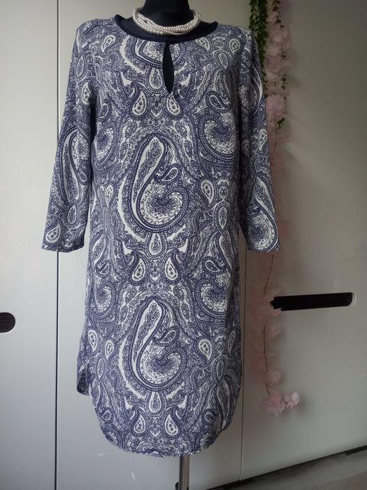 Sukienka Tunika Mango Suit roz S 36 boho etno rękaw 3/4