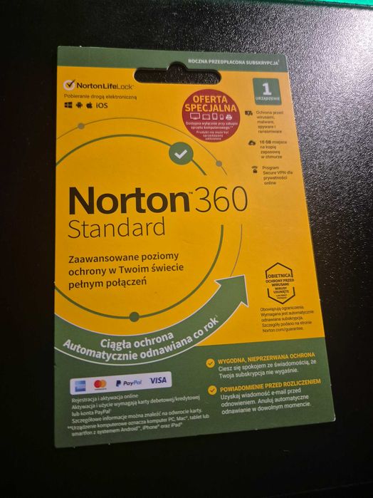 Sprzedam tanio nowy antywirus Norton 360 standard okazja tanio