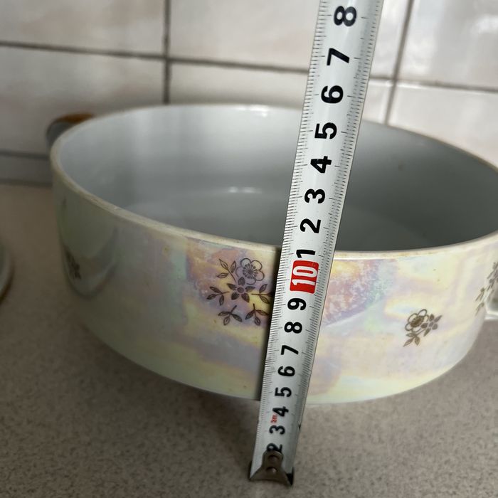 Немецкий фарфор Henneberg (GDR) 1777 — супница с тарелкой, винтаж