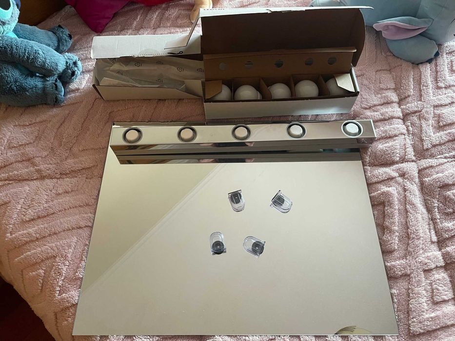 NOVO: LEDSJÖ candeeiro LED parede + LÄRBRO Espelho 48x60cm