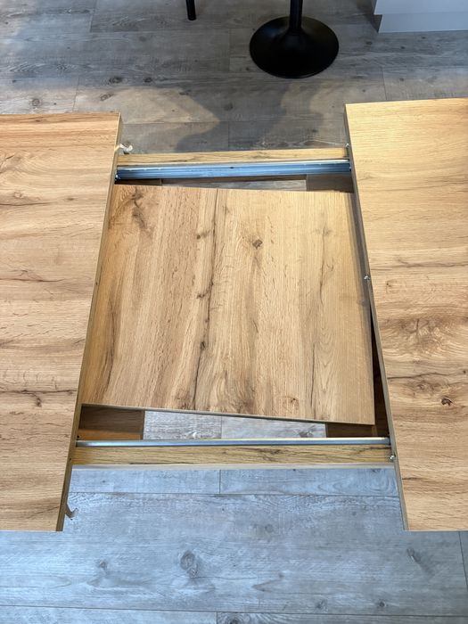 Stół drewniany, rozkladany, jadalnia, loft