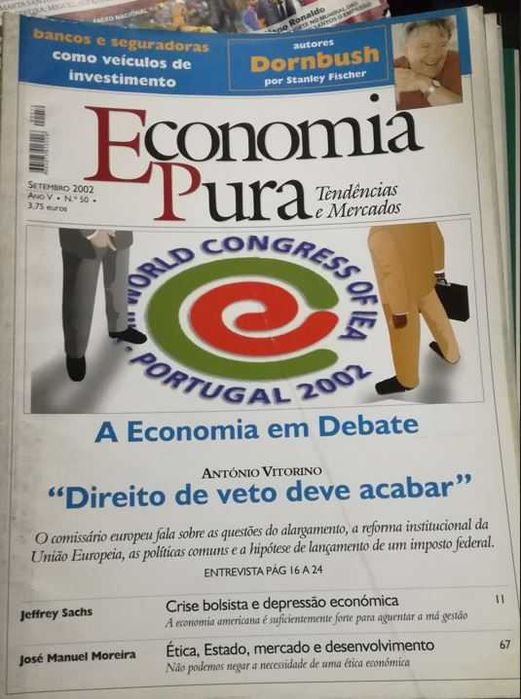 8 revistas antigas "Economia Pura" mais 20 anos - NOVAS Lote 1