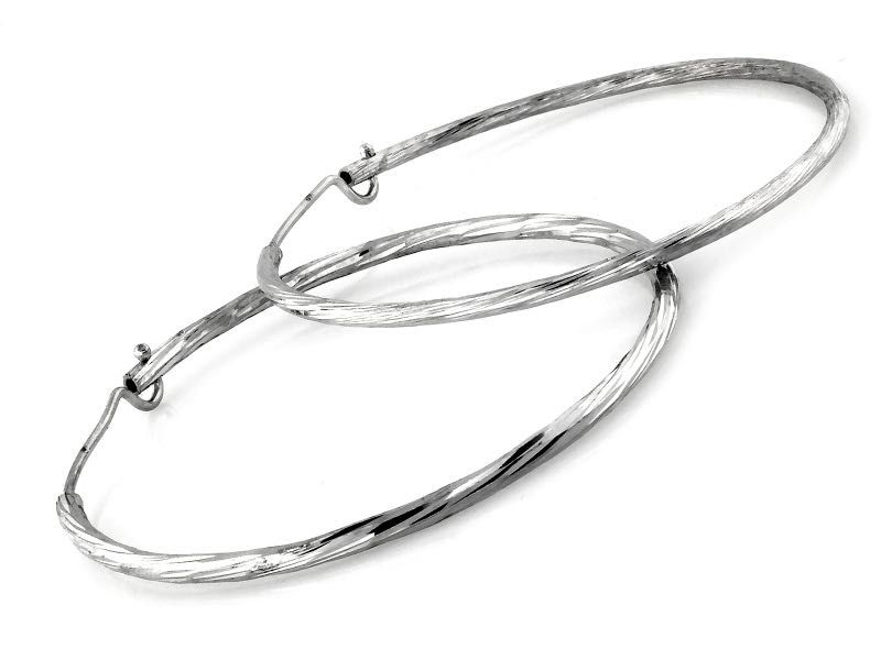 Nowe Duże Srebrne kolczyki kółka 52mm, koła próba 925. Sklep