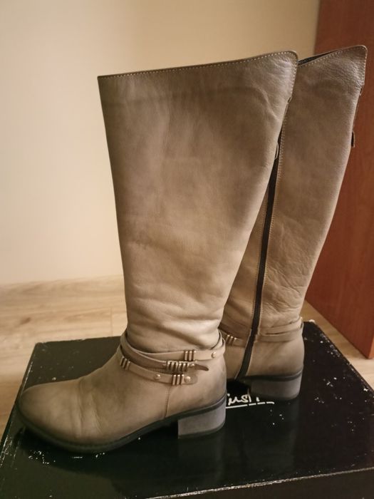 Kozaki skórzane długie damskie