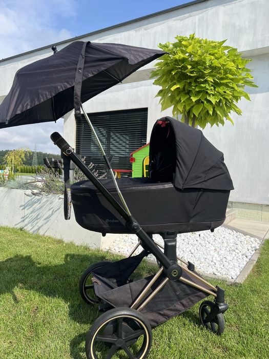 Cybex e priam platinum rose gold, wozek elektryczny, gondola+spacerowk