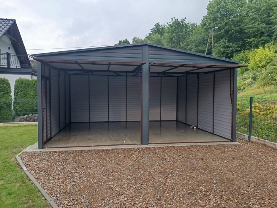 Garaż blaszany wysoki na busa  garaże blaszane 8x6 7x6 9x5