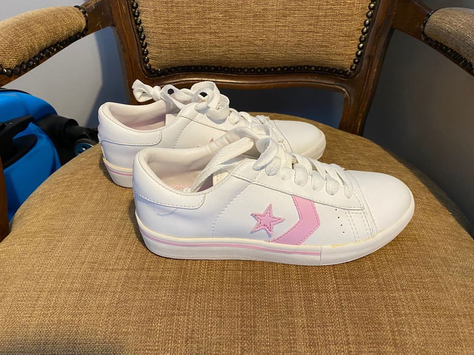 NOWE Converse biało różowe