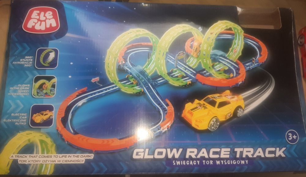 Elefun świecący tor wyścigowy z autkiem elektrycznym