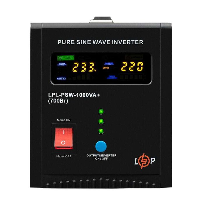 ДБЖ з правильною синусоїдою 12V LPL-PSW-500VA+ (350Вт) 5A/15A
