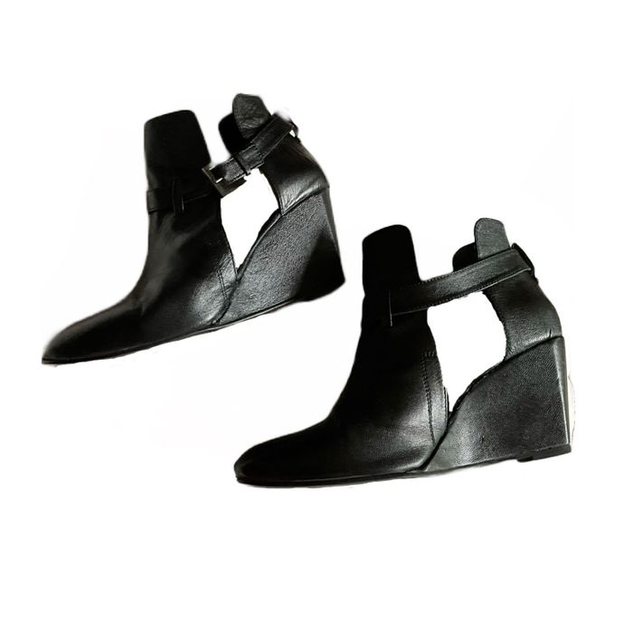 Botki Mohito czarne skóra r. 41 koturn z wycięciami jak nowe