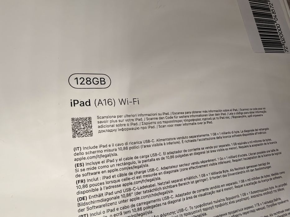 Планшет Apple IPad A16 128gb WiFi новый
