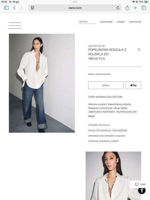 Koszula popelinową biala NOWA