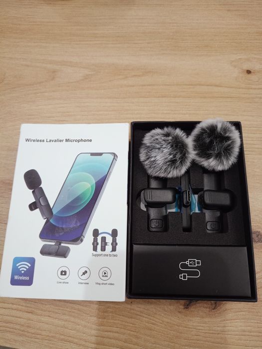 Mikrofony bezprzewodowe krawatowe 2sztuki